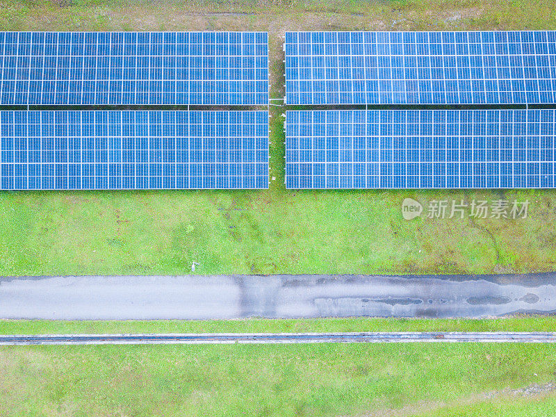 Aerial view of solar panel in the  city